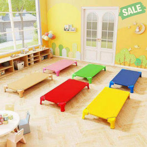 Portable 6 Pack Stackable Daycare Cots Sleeping Bed for Kids 53 Inch-Blue Blue Toddler Beds