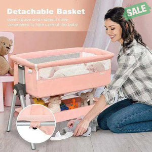 Portable Baby Bedside Sleeper with Adjustable Heights and Angle Beige Bassinets & Bedside Sleepers