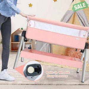 Portable Baby Bedside Sleeper with Adjustable Heights and Angle Beige Bassinets & Bedside Sleepers