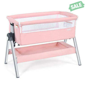 Portable Baby Bedside Sleeper with Adjustable Heights and Angle Beige Bassinets & Bedside Sleepers