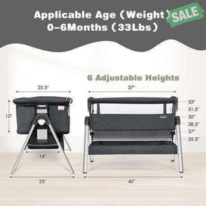 Portable Baby Bedside Sleeper with Adjustable Heights and Angle Beige Bassinets & Bedside Sleepers