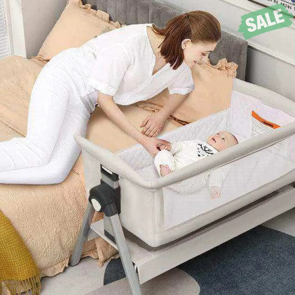 Portable Baby Bedside Sleeper with Adjustable Heights and Angle Beige Bassinets & Bedside Sleepers