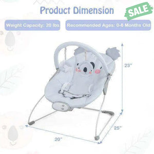 Portable Baby Bouncer Infant Rocker Seat with Detachable Toy Bar-Gray Baby Bouncer & Rocker