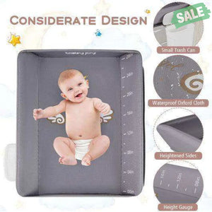 Portable Baby Changing Table with 3-Level Adjustable Height-Beige Gray Changing Tables