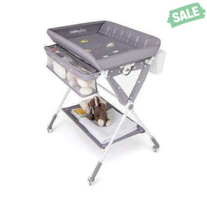 Portable Baby Changing Table with 3-Level Adjustable Height-Beige Gray Changing Tables