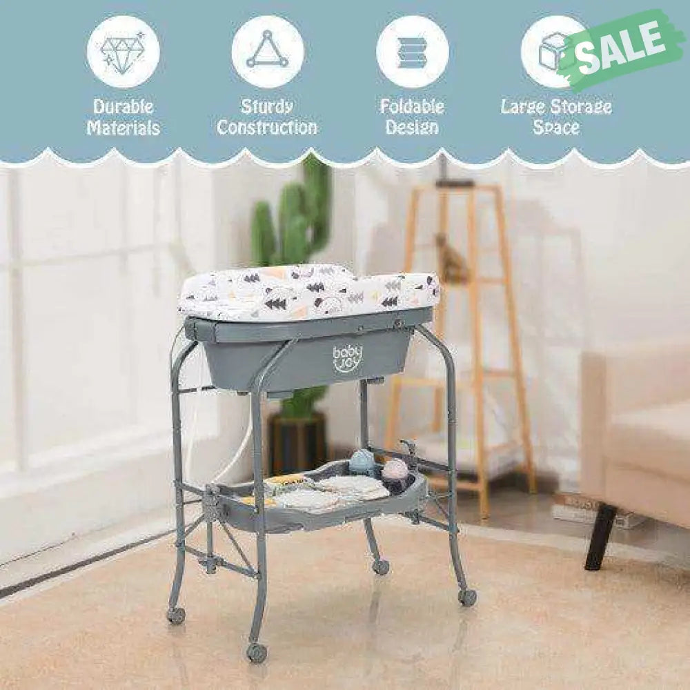 Portable Changing Table Storage Basket Shelves Nursery