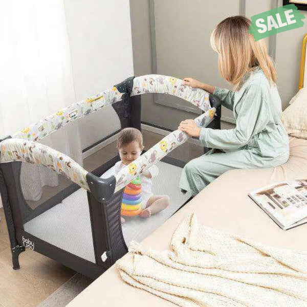 Portable Tri-fold Pack and Play Mattress Pad with Gel-Infused Memory Foam-White White Nursery Furniture