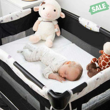 Portable Tri-fold Pack and Play Mattress Pad with Gel-Infused Memory Foam-White White Nursery Furniture