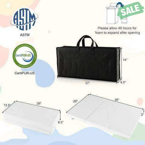 Portable Tri-fold Pack and Play Mattress Pad with Gel-Infused Memory Foam-White White Nursery Furniture