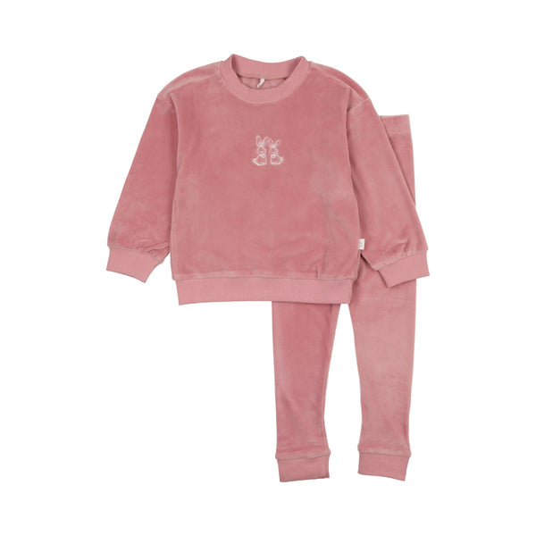 Velour Bunny Set- Pink