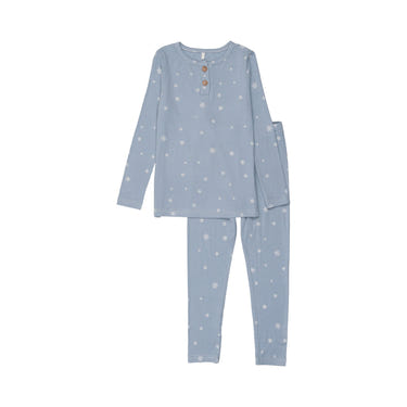 Blue Snowflake PJ sleepsuit for babies, perfect for cozy nights and stylish comfort.