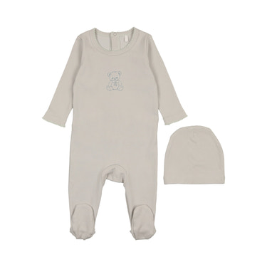 Vintage Bear Footie- Blue