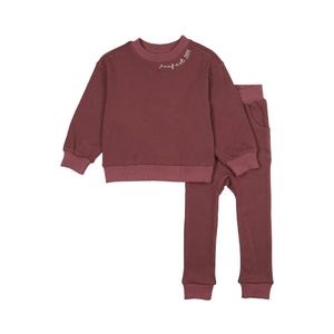 POUF Embroidered Set- Berry