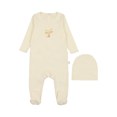 Hot Air Balloon Footie- Cream/Pink