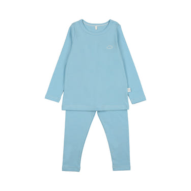 Bright blue stitched PJ for babies, cozy and stylish, perfect for comfortable sleep and play.