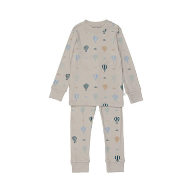 Grey Hot Air Balloon PJ sleepsuit for babies, perfect for cozy and stylish bedtime.