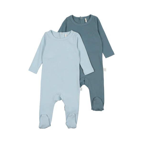 2 Pack Footies-Blue