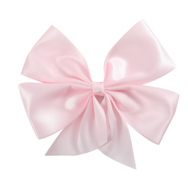 Powder Pink Satin Large Bow Hair Clip - MOOGCO Baby