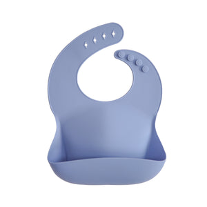 Mushie Silicone Baby Bib Adjustable Neck Strap Deep Pocket