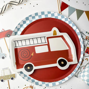 Premium Checkered Blue Plate (12pcs)