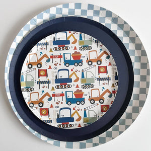 Premium Checkered Blue Plate (12pcs)