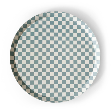 Premium Checkered Blue Plate (12pcs)