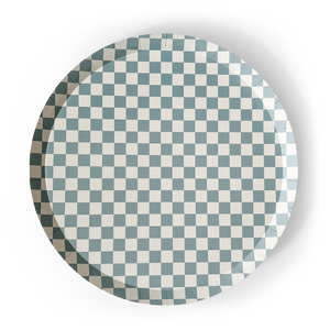 Premium Checkered Blue Plate (12pcs)