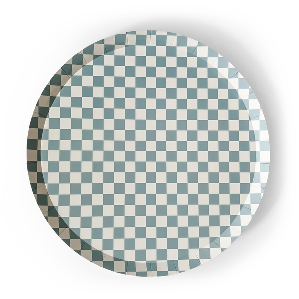 Premium Checkered Blue Plate (12pcs)