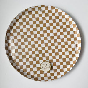 Premium Checkered Gold Matte Plate (8pcs)