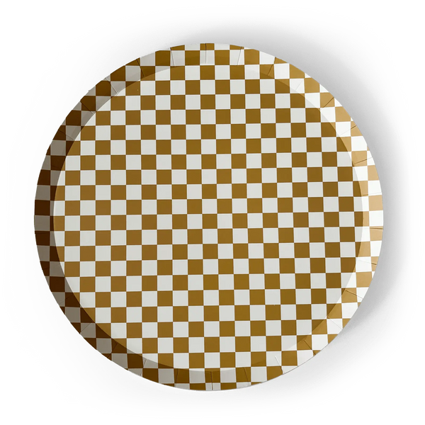 Premium Checkered Gold Matte Plate (8pcs)