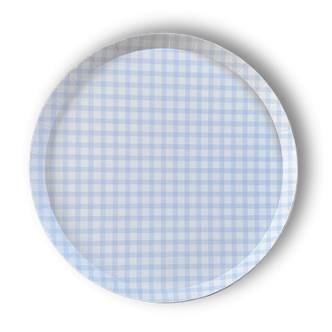Premium Gingham Baby Blue Plate (12pcs)