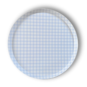 Premium Gingham Baby Blue Plate (12pcs)