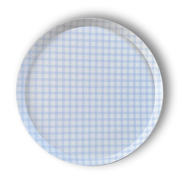 Premium Gingham Baby Blue Plate (12pcs)