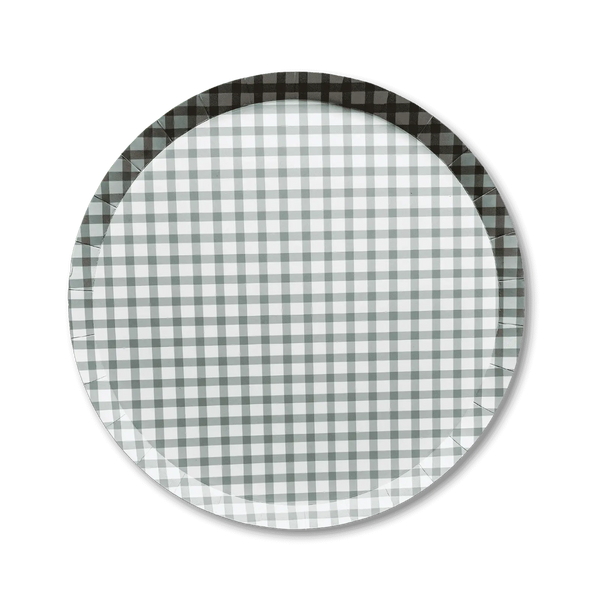 Premium Gingham Green Plate (12pcs)