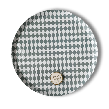 Premium Green Bavarian Check Paper Plates (8pcs)
