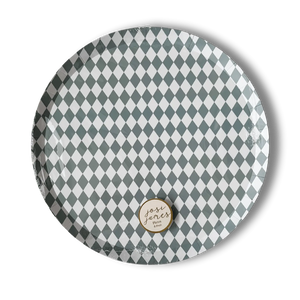 Premium Green Bavarian Check Paper Plates (8pcs)