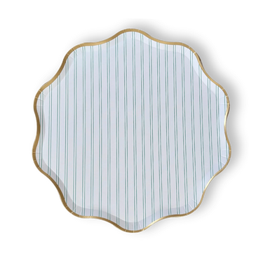 Premium Green Striped Plate (12pcs)