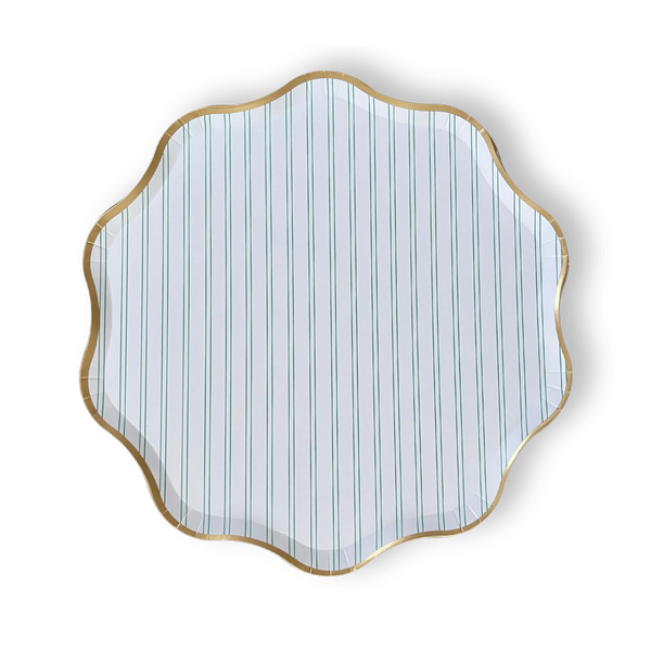 Premium Green Striped Plate (12pcs)