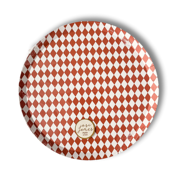 Premium Orange Bavarian Check Plate, (8pcs)