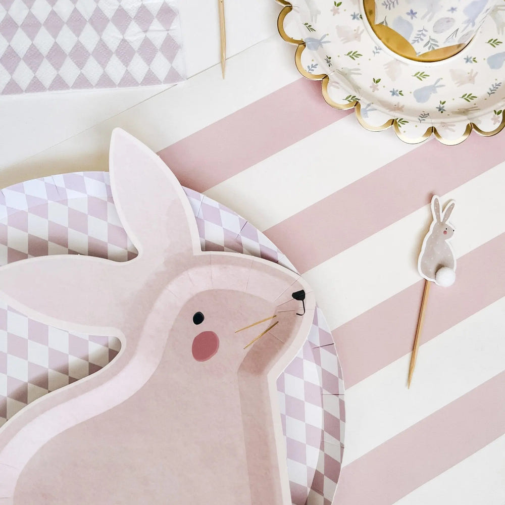 Premium Pink Bavarian Check Paper Party Plate (8pcs)