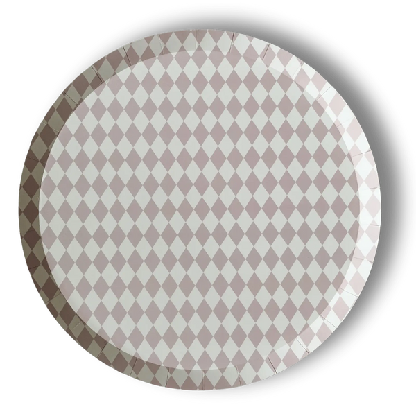 Premium Pink Bavarian Check Paper Party Plate (8pcs)