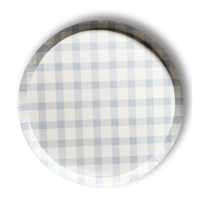 Premium Plaid Baby Blue Plate (12pcs)