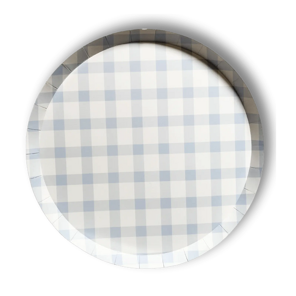 Premium Plaid Baby Blue Plate (12pcs)