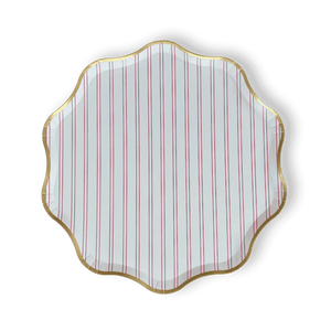 Premium Red Farmhouse Striped Plate (12pcs)