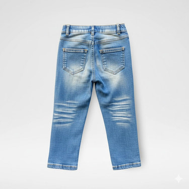 Vintage straight stretch jeans for babies and toddlers, perfect for stylish comfort and everyday wear.