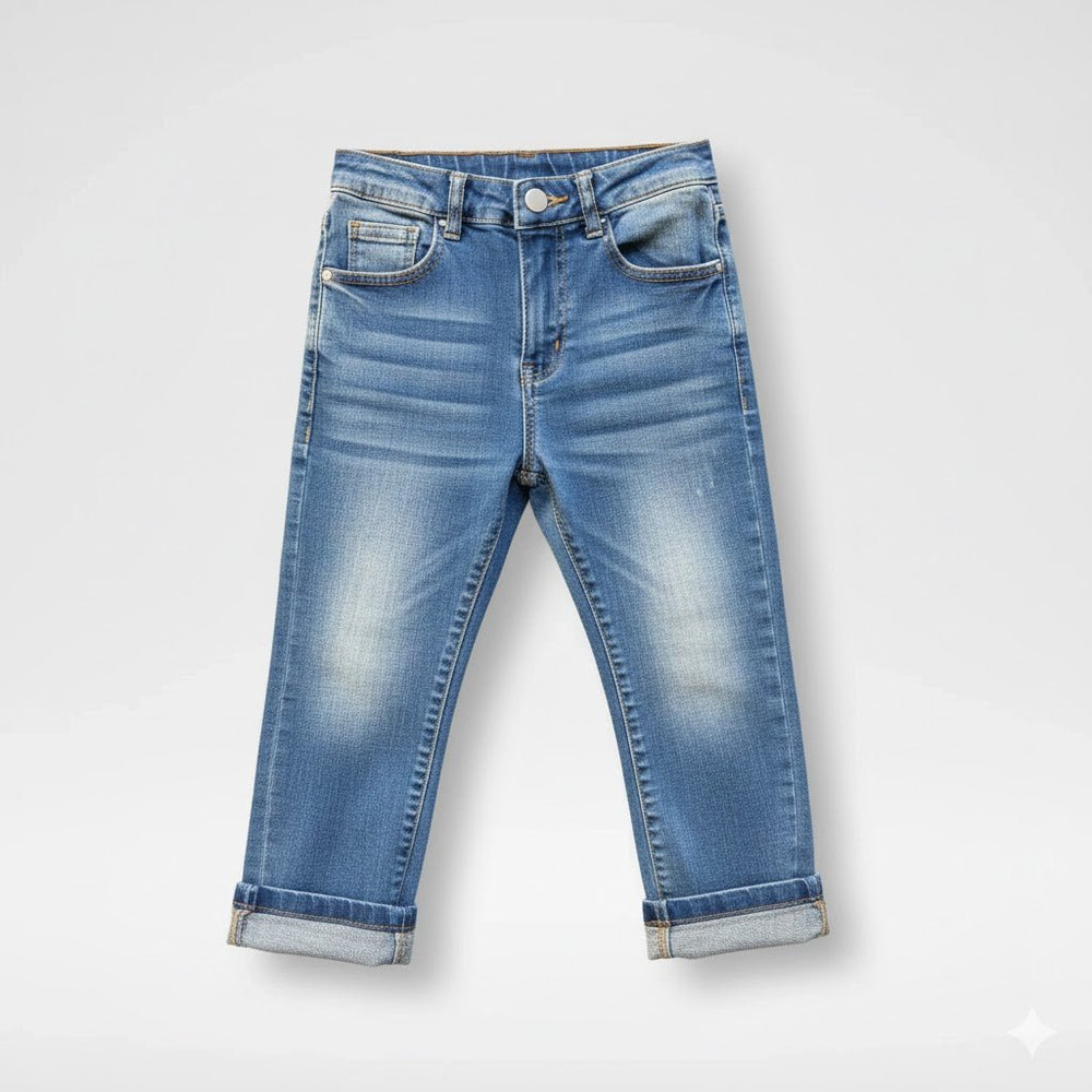 Vintage straight stretch jeans for babies and toddlers, perfect for stylish comfort and everyday wear.