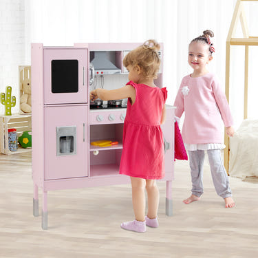 Pretend Play Kitchen for Kids with 16 Pieces Accessories