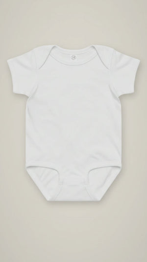 Video: the baby's name and birth date being embroidered on the bodysuit, stitch by stitch