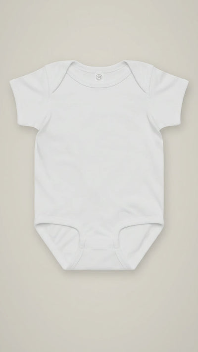 Video: the baby's name and birth date being embroidered on the bodysuit, stitch by stitch