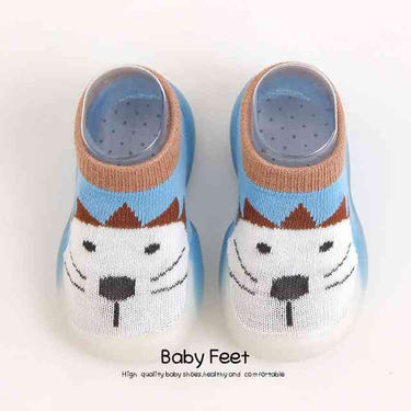 Blue otter animal sock shoes for babies, perfect for comfort and style in shoes and booties category.